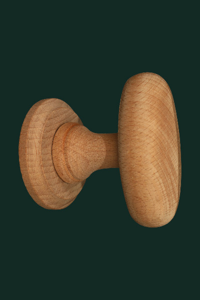 Deurkruk ZGB ovaal beuken met rozet