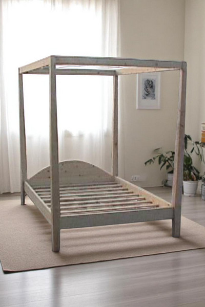 Houten Hemelbed gedraaid Retro in grenen - Model C