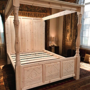 Kasteel-Hemelbed-klassiek-gedraaid-in-grenen-Model-E