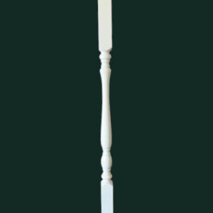 Houten trapspijl (trapbaluster) B2 wit – RAL 9010 – 4×4×95cm